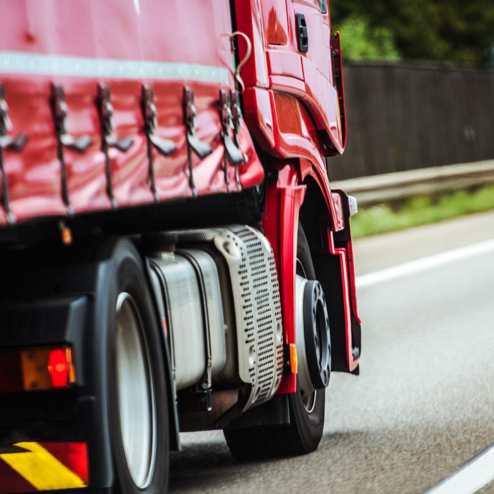 Red Truck on the Road